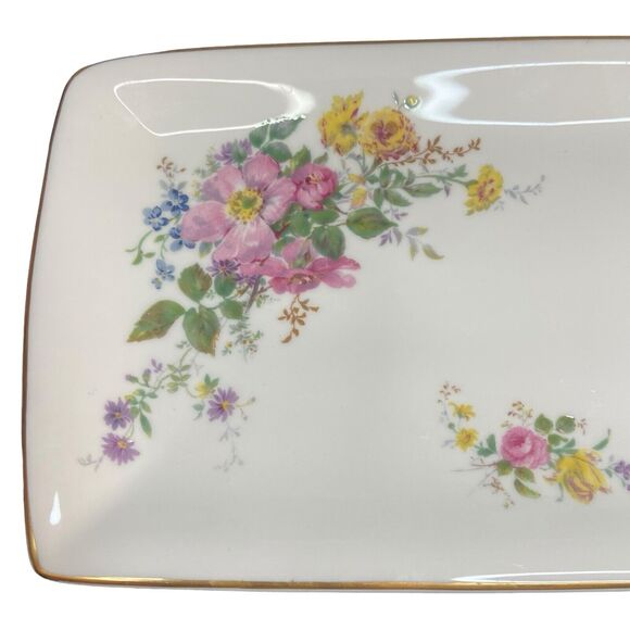 VTG Royal Doulton Arcadia H4802 11" Floral Bone China Sandwich Serving Tray HTF - Picture 11 of 16